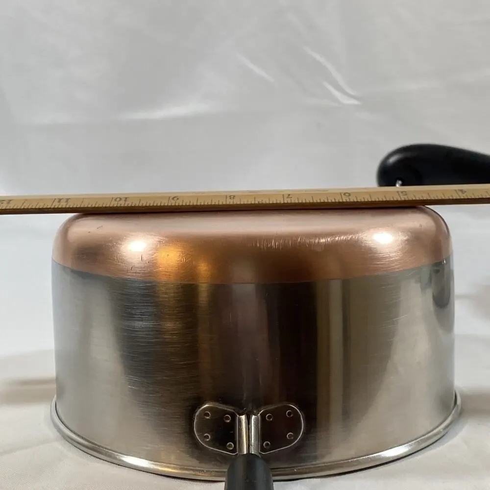 Revere Ware Copper Bottom 2 Qt Saucepan Steamer & Lid Clinton -84 Stainless USA